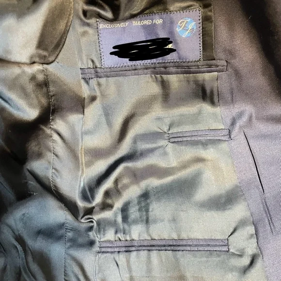 Tom James Royal Classic Custom Tailored Navy Blue single-breasted suit blazer, S - Picture 7 of 9